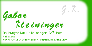 gabor kleininger business card